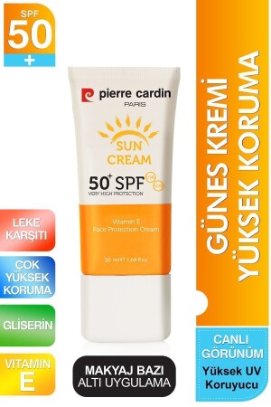 Face Sun Cream High UV Protection SPF 50 Anti-Blemish Color Tone Equalizer 50 ml - Pierre Cardin