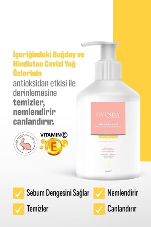 Face Wash Gel Sensitive Skin 250 ml Moisturizing - Cleansing - Revitalizing with E-vitamin OVD-01. 02 - Ovinda