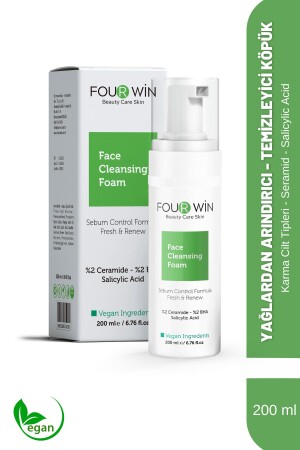 Facial Cleansing Foam Combination Skin Type (2% Ceramide - 2% Bha - Salicylic Acid) 200 ml Fres & Renew - Four Win