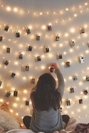 Fairy Led Light Yellow Color 3 Meters +25 Pieces Mini Wooden Pegs - Particim Süs Evi