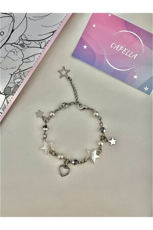 Fairycore Bracelet with Heart, Pearl and Star - Capella
