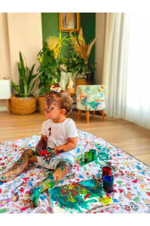 Family- 145x180cm Play Dough- Kinetic Sand- Liquid Proof Cover for Play Foam- Extra Wide - Yorni