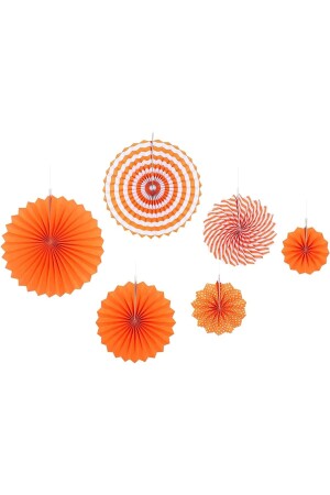 Fan Orange Set of 6 - Big Party