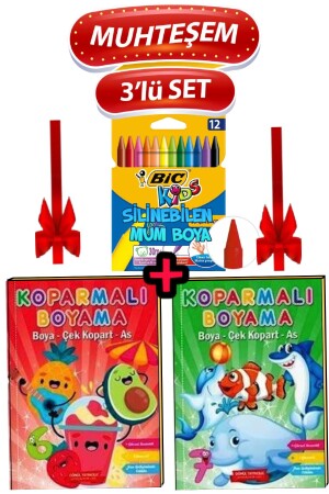 FANTASTISCHES 3ER-SET: 2 Malbücher + 12 löschbare Kerzen - Gönül Yayincilik