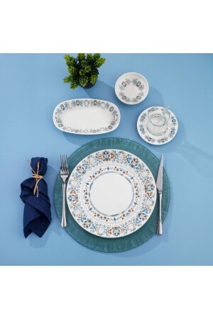 Farina Breakfast Set-32 Pieces-Blue - Schafer