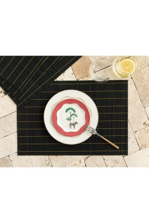 Farleg Bamboo 4-Piece Placemat 45x30 Cm Black - English Home