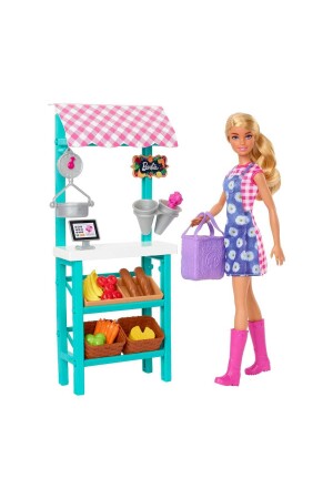 Farmers Market Playset - Blonde Haired Doll - Barbie