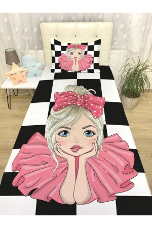 Fashion Designer Girl Patterned Bedspread evortu1347 - Evpanya