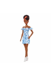 Fashionistas Büyüleyici Parti? Bebekleri Siyah Saçlı Kot Elbiseli HBV17 5686786797 - Barbie