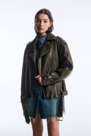 Faux leather biker jacket - Pull & Bear