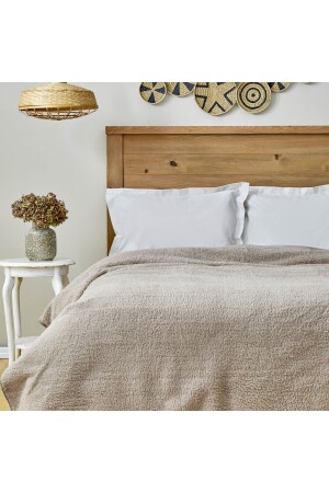 Faye Beige Double Sherpa Blanket 200. 18. 01. 0799 - Karaca Home