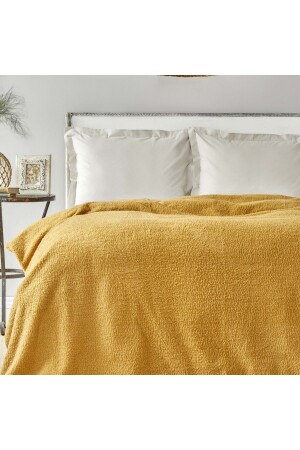 Faye Mustard Double Sherpa Blanket 200. 18. 01. 0798 - Karaca Home