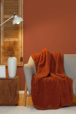 Faye Terracota Throw Blanket 115x160 Cm 200. 21. 01. 0138 - Karaca Home