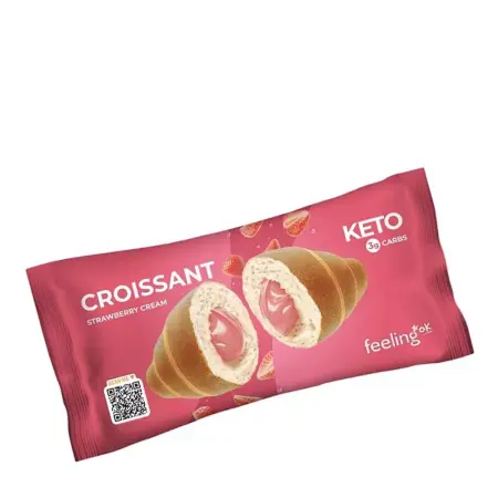 FeelingOK Strawberry Cream-Filled Croissant (50 g) - FeelingOK