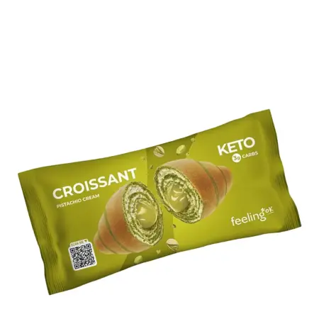 FeelingOK Variegated Croissant Filled With Pistachio Cream + Protein (50 g) - FeelingOK