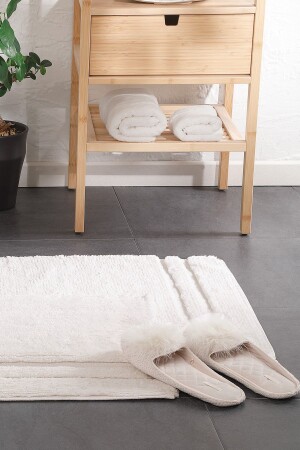 Felicia Bath Mat Set - Ecru YTSGRPIST-1546573 - Yataş