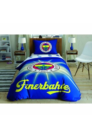 Fenerbahçe Light Gow Cotton Licensed Duvet Cover Set - Taç