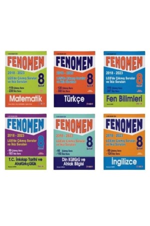 Fenomen 8 LGS Released Questions and Twin Questions Set (6 Kİ?TAP) (2018-2023) - Fenomen Yayıncılık