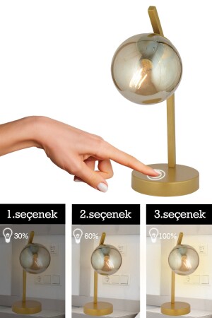 Feris Gold Modern Tasarım Ayarlanabilir Dokunmatik Salon-Yatak Odası Abajur 3839-01-GD-01 - Apliqa