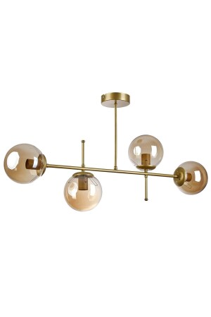 Feris Modern Design Living Room Kitchen Bedroom Antique Color Honey Glass 4-Piece Chandelier - Modavize