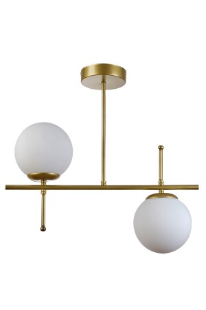 Feris Modern Design Living Room Kitchen Bedroom Antique Color White Glass 2 Piece Chandelier - Modavize