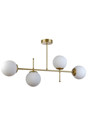 Feris Modern Design Living Room Kitchen Bedroom Antique Color White Glass 4-Piece Chandelier - Modavize