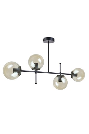 Feris Modern Design Living Room Kitchen Bedroom Black Color Honey Glass 4-Piece Chandelier - Modavize