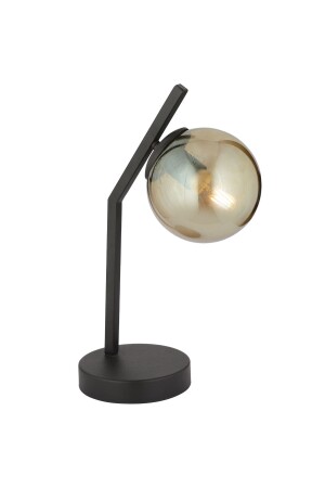 Feris Tischlampe aus schwarzem Honigglas für Wohnzimmer und Schlafzimmer, moderner Retro-Lampenschirm 3839-01-BL - Apliqa