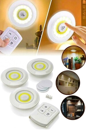 Ferngesteuerte 3-LED-Strahlerlampe, kabelloser, batteriebetriebener Suchscheinwerfer, Küchenregalleuchte, Schrankleuchte - Kar-Bul