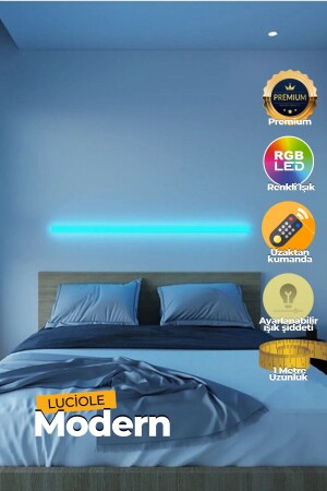 Ferngesteuerte LED-Lampe – über dem Bett – neben dem Fernseher – Wohnzimmer – mehrfarbiges RGB-Ledap14 - Luciole