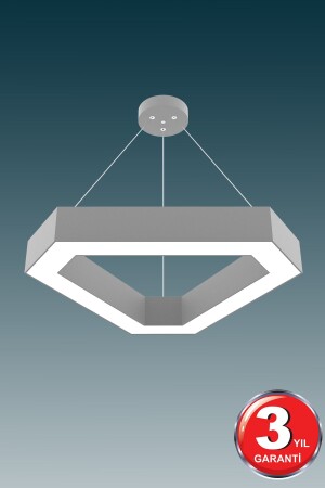 Fetta (Grey Case, Daylight) Modern Led Chandelier with LED, Living Room, Kitchen, Entrance, Hall, Table Pendant Lamp Hegza Fetta Gray 4000K - Hegza Lighting