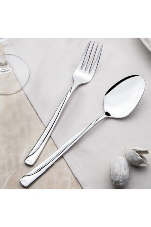Fiesta Plain 30 Piece Fork Spoon Set with Cardboard Box FİESTA-30P - Nehir