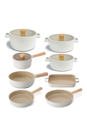 Fika 12-teiliges Topf- und Pfannenset aus Aluminiumguss mit Glasdeckel 18s22k24k26d24t26w28t28g TYC00750941629 - NEOFLAM