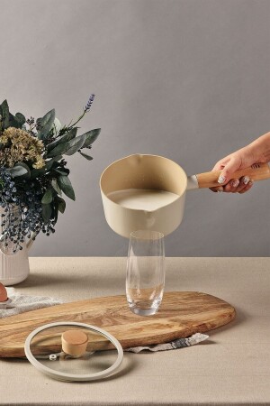 Fika Aluminum Cast Milk Pan with Glass Lid 16cm D-NEOF216 - NEOFLAM