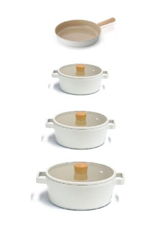 Fika Aluminum Casting 7 Piece Cream Pot and Pan Set with Glass Lid Fi7P - NEOFLAM