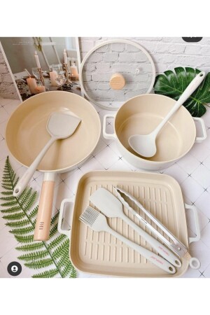 Fika Beige 4 Piece Pot and Pan Set 4461 - NEOFLAM