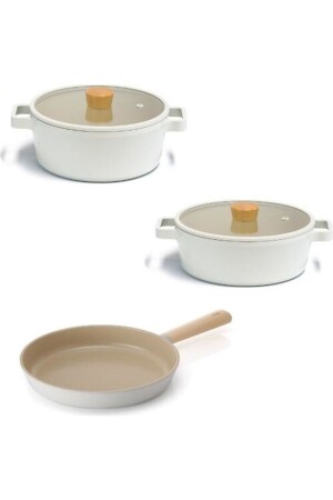 Fika Cast Aluminum 5 Piece Cookware Set with Glass Lid D-neofs5 fika5set - NEOFLAM