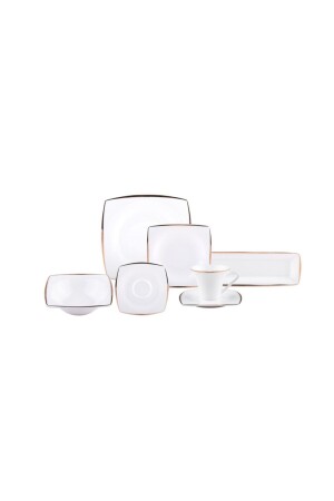 Fine Pearl Agate 26 Pieces Square Inci Breakfast Serving Set for 6 Persons 153. 03. 08. 0299-1 - Karaca