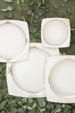 Fine Pearl Baroque 26 Piece Square Inci Breakfast Serving Set for 6 Persons 153. 03. 07. 5697 - Karaca
