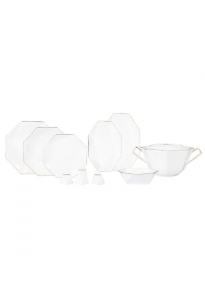 Fine Pearl Extra Quartz Gold 62 Pieces İnci Dinner Set for 12 Persons 153. 03. 08. 0188 - Karaca