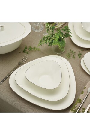 Fine Pearl Extra Trio Platinum 62 Pieces Pearl Dinner Set for 12 Persons 153. 03. 08. 0191 - Karaca