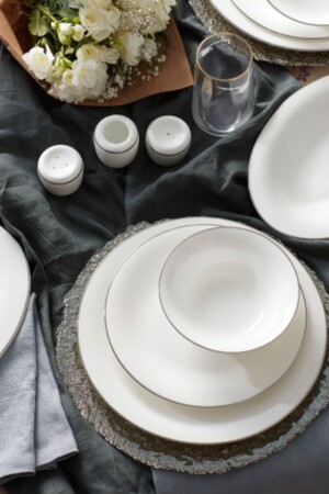 Fine Pearl Fame 58 Pieces Pearl Dinner Set for 12 Persons 153. 03. 08. 3340-1 - Karaca