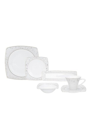 Fine Pearl New Antares 26 Piece Square Inci Breakfast Serving Set for 6 People 153. 03. 07. 9739 - Karaca