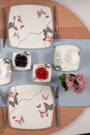 Fine Pearl Unique 26 Piece Square Pearl Breakfast Set for 6 People 153. 03. 07. 5700 - Karaca