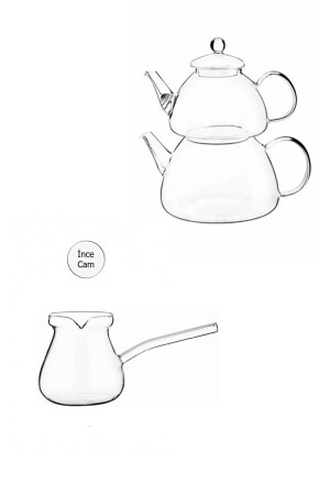 Fire Resistant Borasilicate Glass Teapot and Coffee Pot Set Flat Model TYC00165088756 - morponi