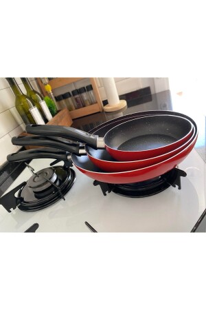 Fireproof Non-Stick Teflon Pan Set 16-20-24 Cm Daily Use Pan Set of 3 - Sobapark
