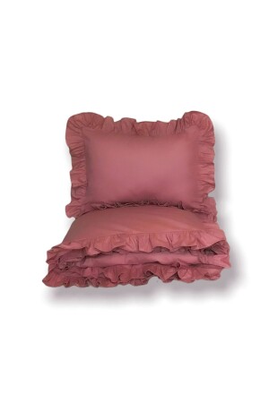 Fırfırlı Nevresim Takımı Dusty Rose Tek Kişilik TYC00540348578 - MundoLindo