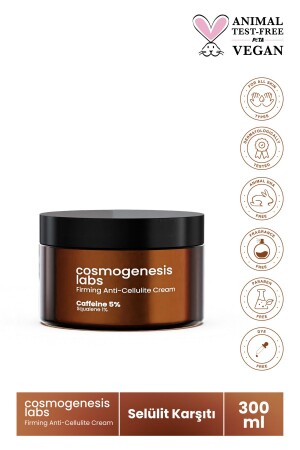 Firming Anti-Cellulite Body Cream 300ml Vegan Anti-Stretch Marks Regional Burning Shaper - Cosmogenesis Labs