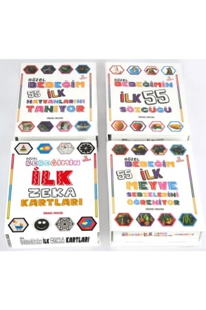 First Intelligence Cards Educational Set of 4 Baby's First 55 Intelligence Cards - Words - Animals - Fruits - - Ea Oyuncak