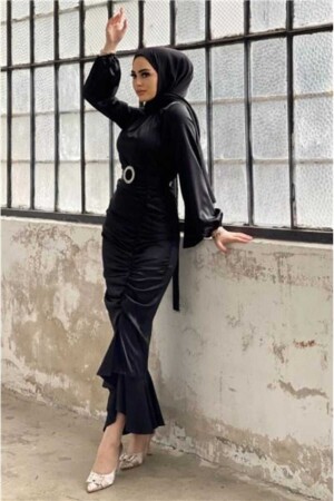 Fishnet satin evening dress - Moda Zeynaa